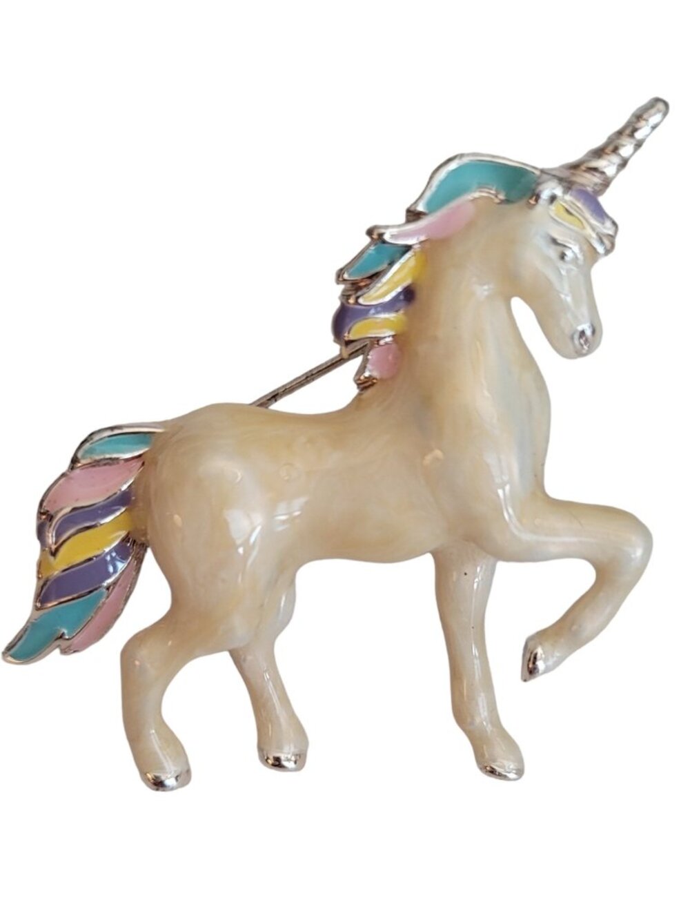 Napier Multicolor Enamel Unicorn Brooch, Signed M588